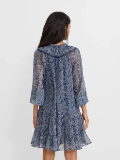 Silbon Vestidos, Monos Y Faldas-Vestido mini chorreras estampado Azul