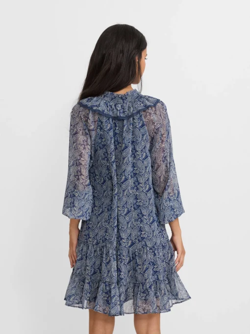 Silbon Vestidos, Monos Y Faldas-Vestido mini chorreras estampado Azul