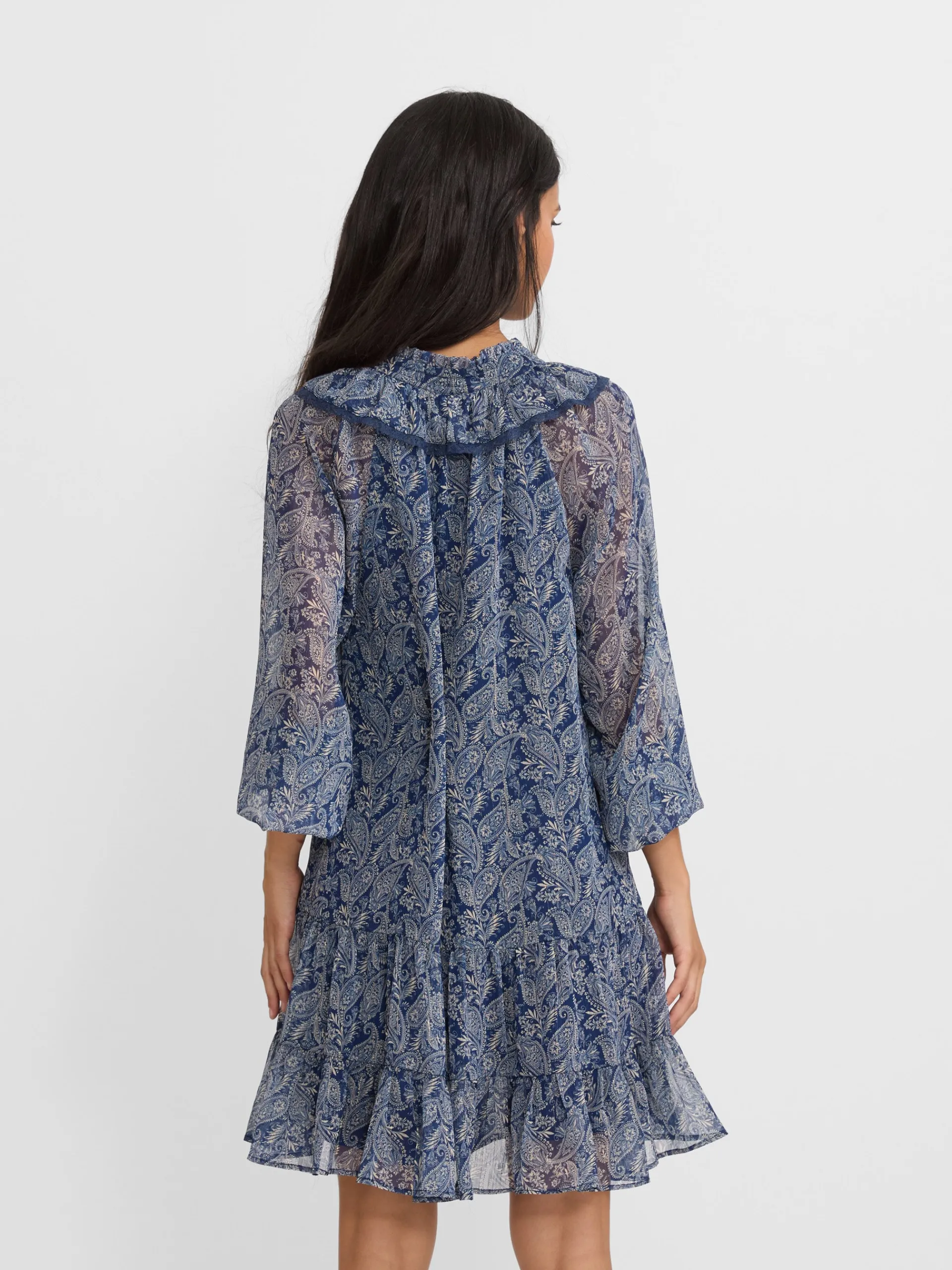Silbon Vestidos, Monos Y Faldas-Vestido mini chorreras estampado Azul