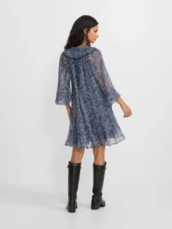 Silbon Vestidos, Monos Y Faldas-Vestido mini chorreras estampado Azul