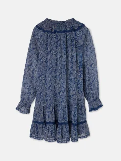 Silbon Vestidos, Monos Y Faldas-Vestido mini chorreras estampado Azul