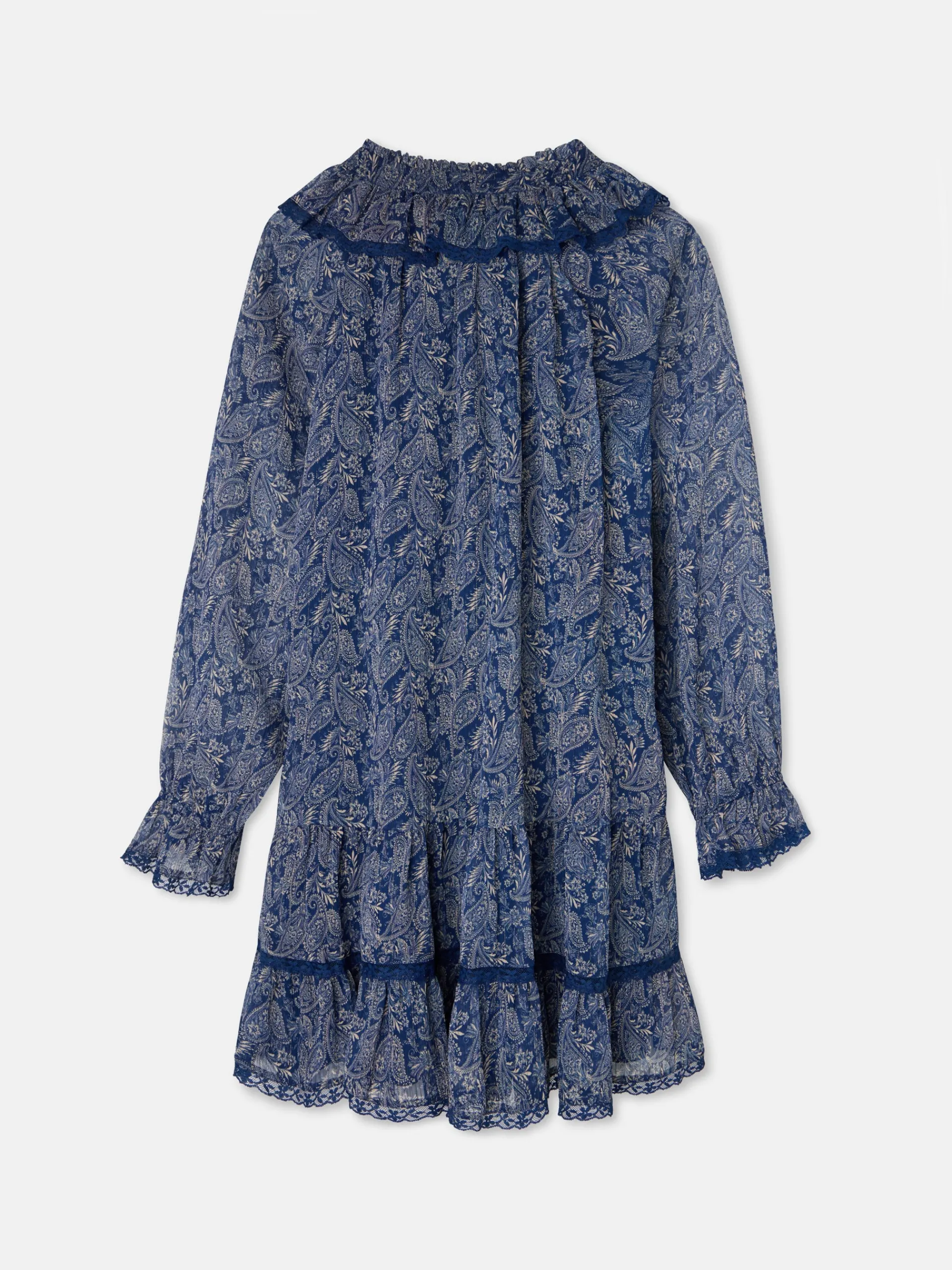 Silbon Vestidos, Monos Y Faldas-Vestido mini chorreras estampado Azul