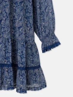 Silbon Vestidos, Monos Y Faldas-Vestido mini chorreras estampado Azul