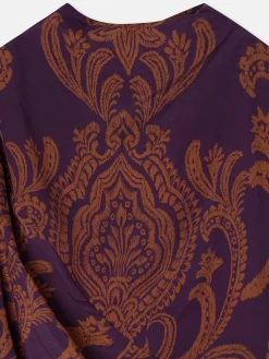 Silbon Vestidos, Monos Y Faldas-Vestido mini drapeado estampado y camel Morado