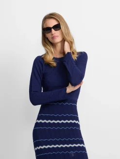 Silbon Vestidos, Monos Y Faldas|Punto-Vestido punto espigas Azul