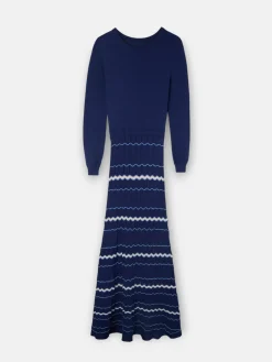 Silbon Vestidos, Monos Y Faldas|Punto-Vestido punto espigas Azul