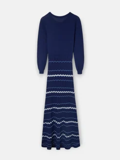 Silbon Vestidos, Monos Y Faldas|Punto-Vestido punto espigas Azul