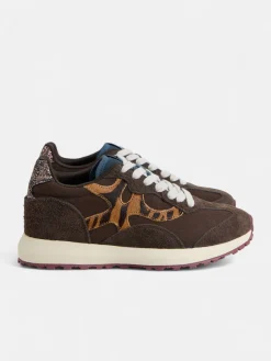 Silbon Calzado-Zapatilla RACKETS09 animal print Marrón