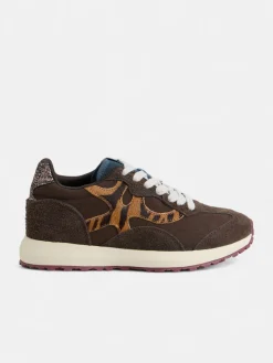 Silbon Calzado-Zapatilla RACKETS09 animal print Marrón