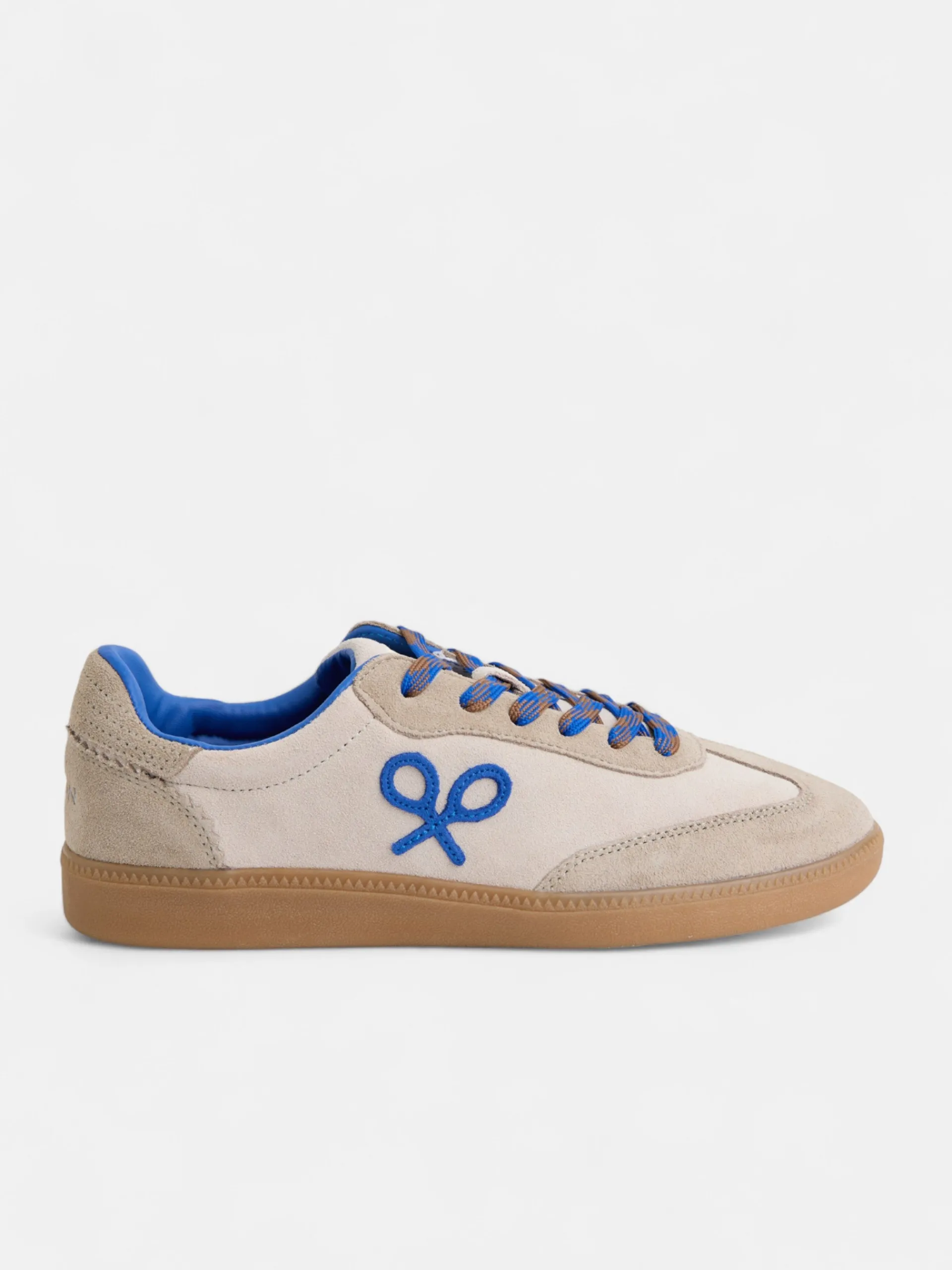 Silbon Calzado-Zapatilla raqueta beige y Azul