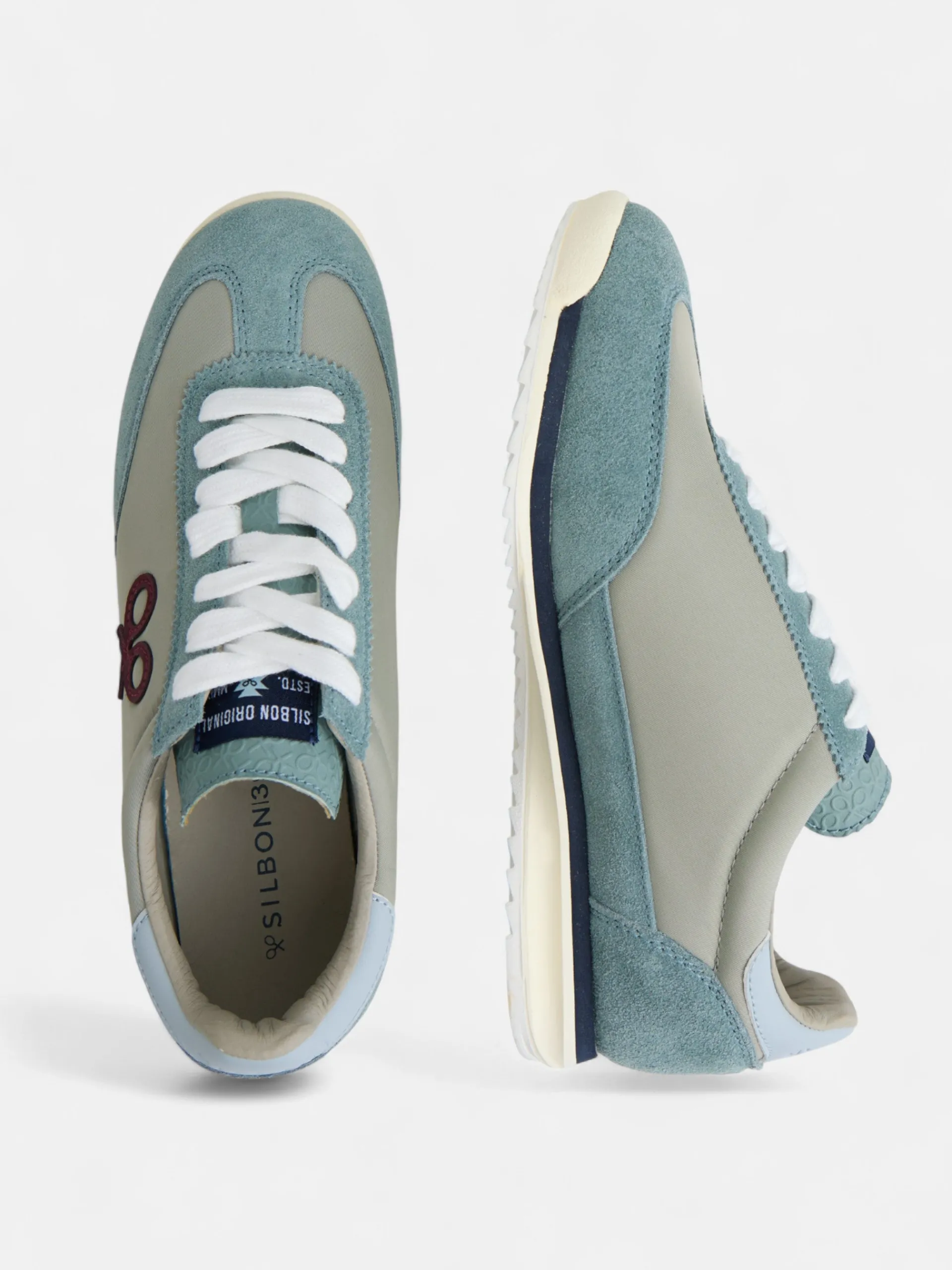 Silbon Zapatillas-Zapatilla vintage gris Azul