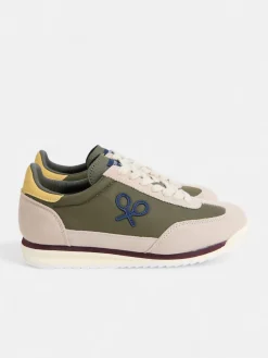 Silbon Zapatillas-Zapatilla vintage verde Beige