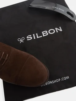 Silbon Zapatos-Zapato clasico ante cordones marron oscuro Marron oscuro