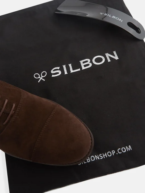 Silbon Zapatos-Zapato clasico ante cordones marron oscuro Marron oscuro