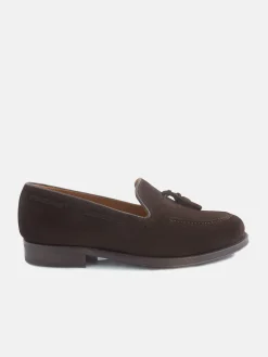 Silbon Zapatos-Zapato clasico borlas ante marron oscuro Marron oscuro