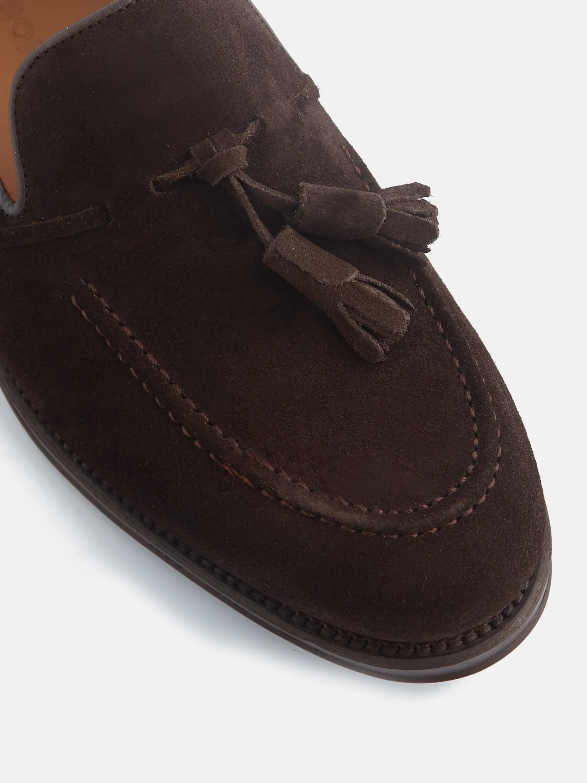 Silbon Zapatos-Zapato clasico borlas ante marron oscuro Marron oscuro