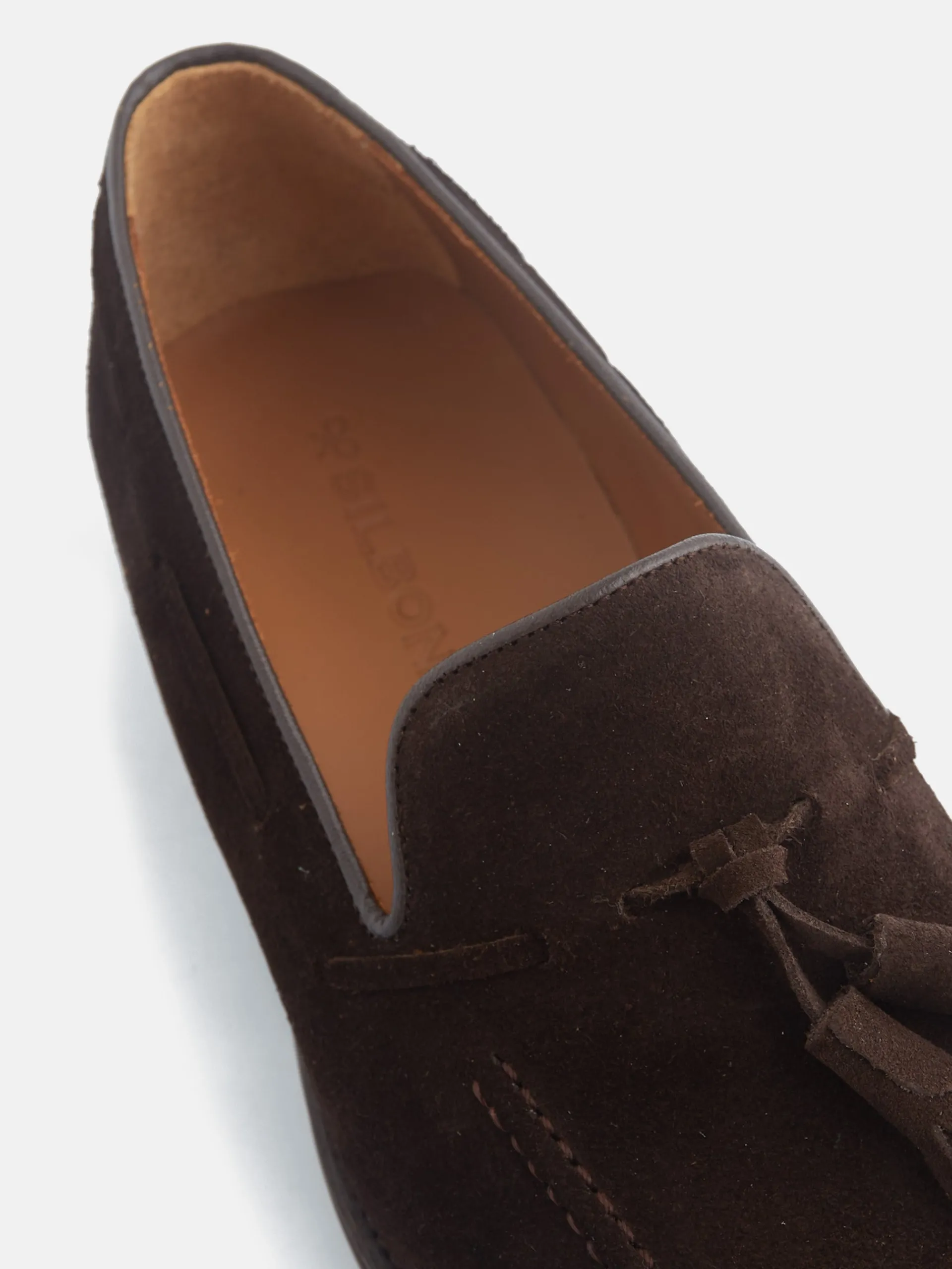 Silbon Zapatos-Zapato clasico borlas ante marron oscuro Marron oscuro
