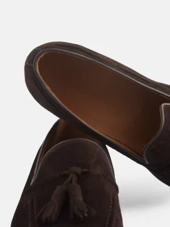 Silbon Zapatos-Zapato clasico borlas ante marron oscuro Marron oscuro