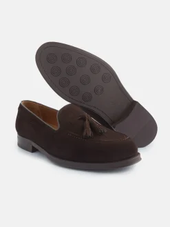 Silbon Zapatos-Zapato clasico borlas ante marron oscuro Marron oscuro