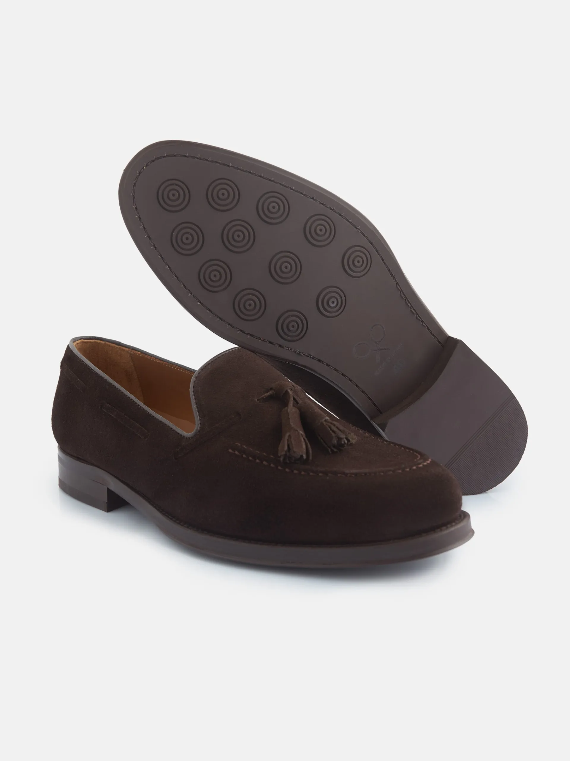 Silbon Zapatos-Zapato clasico borlas ante marron oscuro Marron oscuro