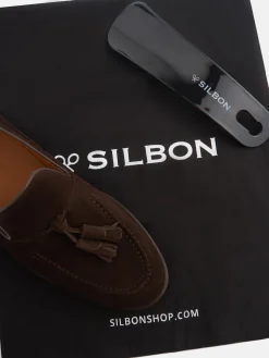 Silbon Zapatos-Zapato clasico borlas ante marron oscuro Marron oscuro