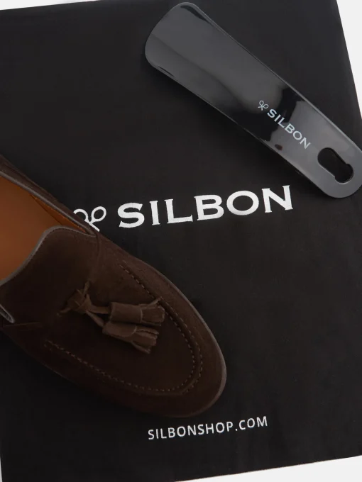 Silbon Zapatos-Zapato clasico borlas ante marron oscuro Marron oscuro