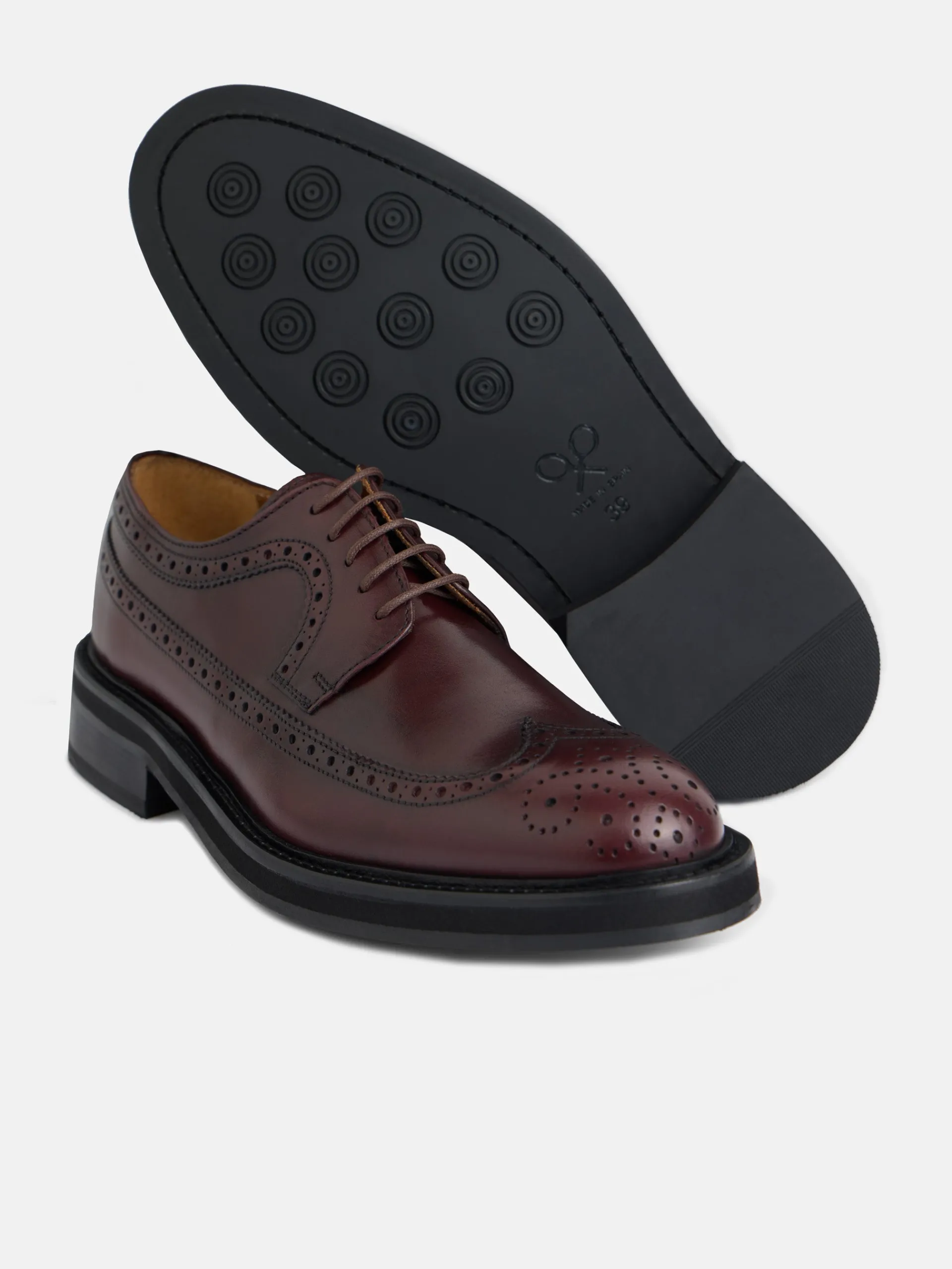 Silbon Zapatos-Zapato clasico piel perforado Burdeos