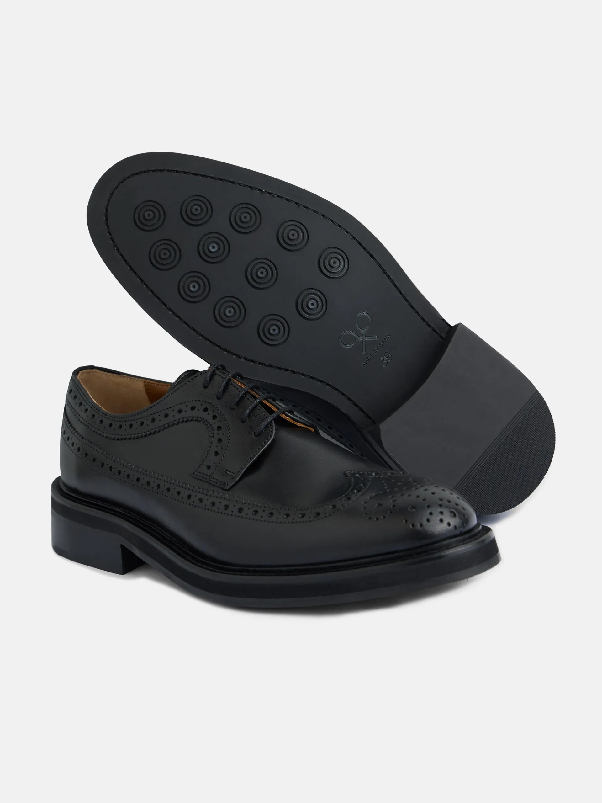 Silbon Zapatos-Zapato clasico piel perforado Negro