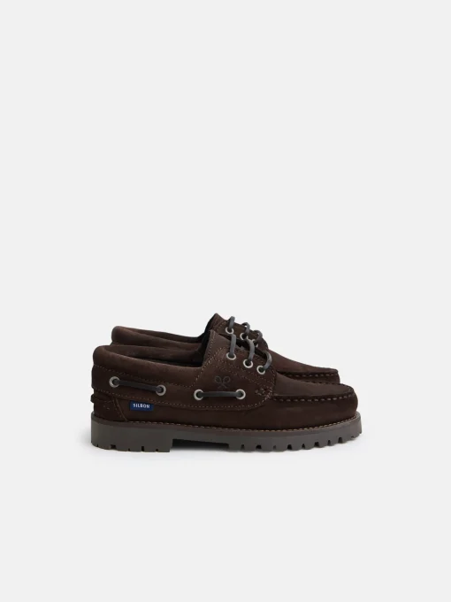 Silbon Zapatos Y Zapatillas-Zapato kids nautico ante oscuro Marron