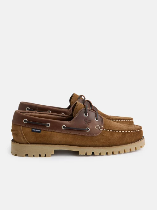 Silbon Zapatos-Zapato sport nautico combinado Marron