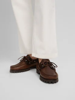 Silbon Zapatos-Zapato sport nautico combinado marron oscuro Marron oscuro