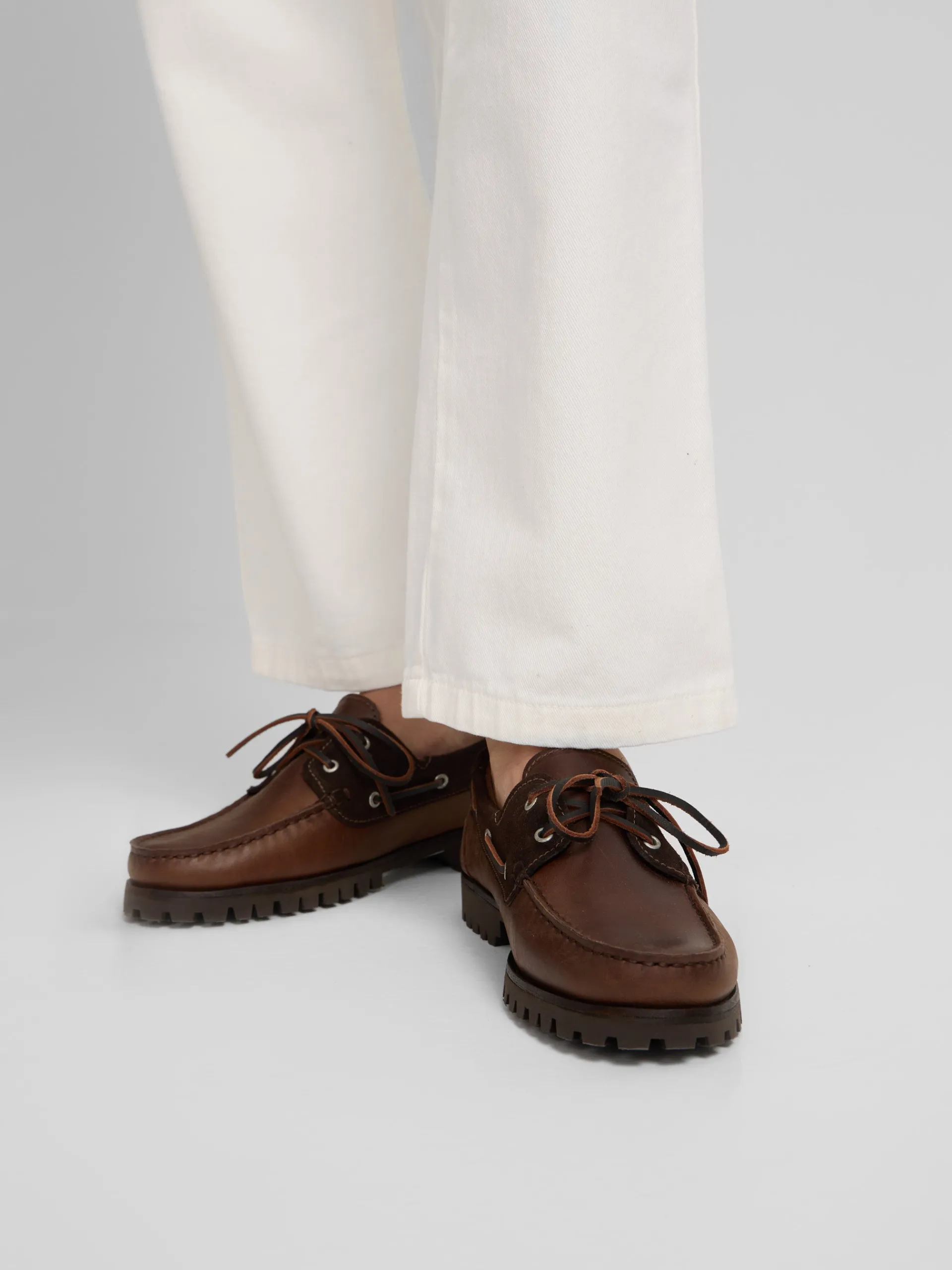 Silbon Zapatos-Zapato sport nautico combinado marron oscuro Marron oscuro