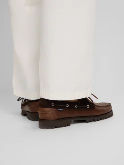 Silbon Zapatos-Zapato sport nautico combinado marron oscuro Marron oscuro