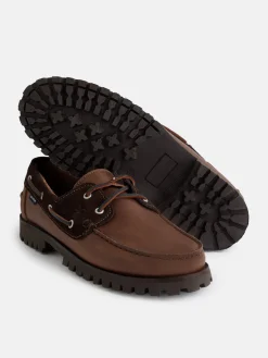 Silbon Zapatos-Zapato sport nautico combinado marron oscuro Marron oscuro