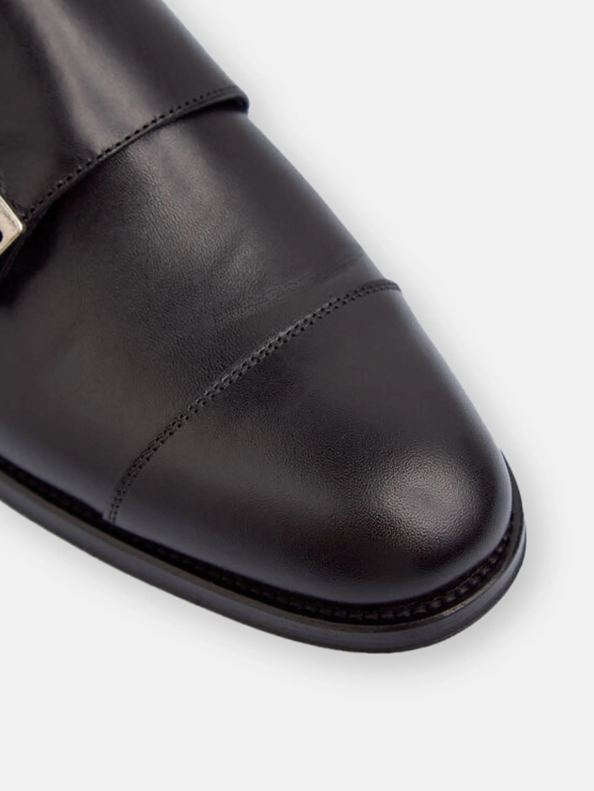 Silbon Zapatos-Zapato vestir monkstrap piel Negro